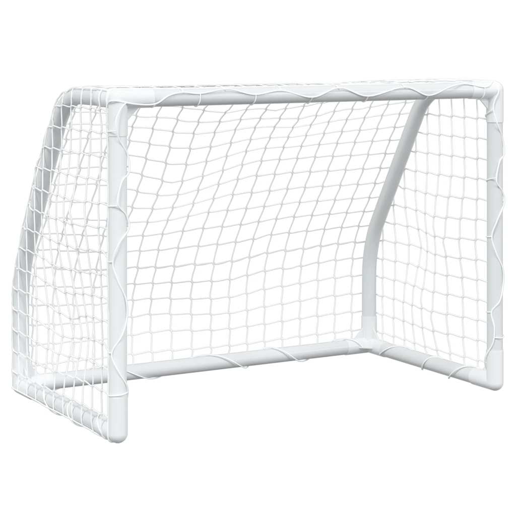 vidaXL Kids'Football Goals 2 pcs with Ball White 64x35x48 cm Metal
