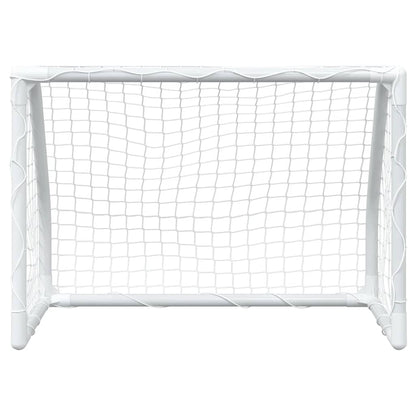 vidaXL Kids'Football Goals 2 pcs with Ball White 64x35x48 cm Metal