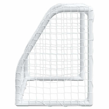 vidaXL Kids'Football Goals 2 pcs with Ball White 64x35x48 cm Metal