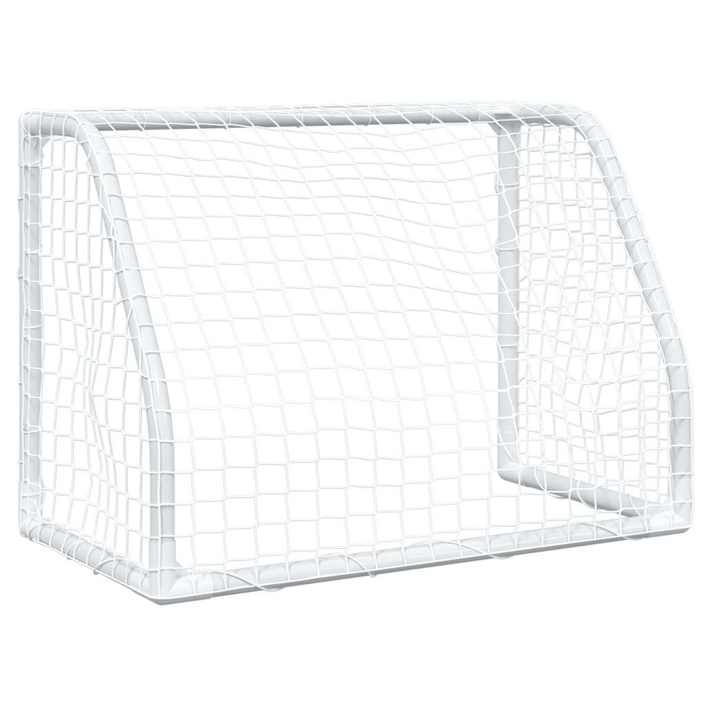 vidaXL Kids' Football Goals 2 pcs with Ball White 64x35x48 cm Metal