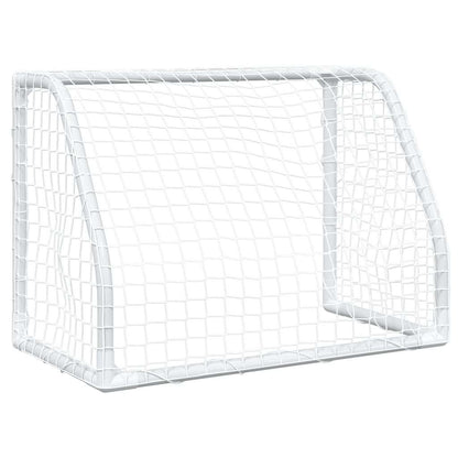 vidaXL Kids'Football Goals 2 pcs with Ball White 64x35x48 cm Metal