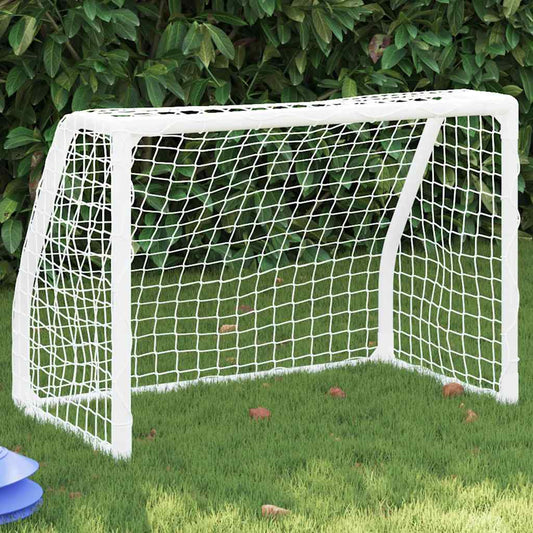 vidaXL Kids'Football Goals 2 pcs with Ball White 64x35x48 cm Metal