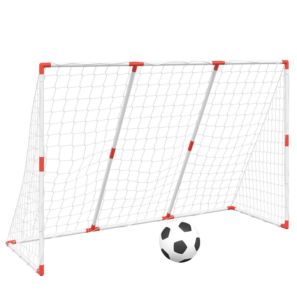 vidaXL Kids'Football Goal with Balls 2-in-1 White 184x64x124 cm