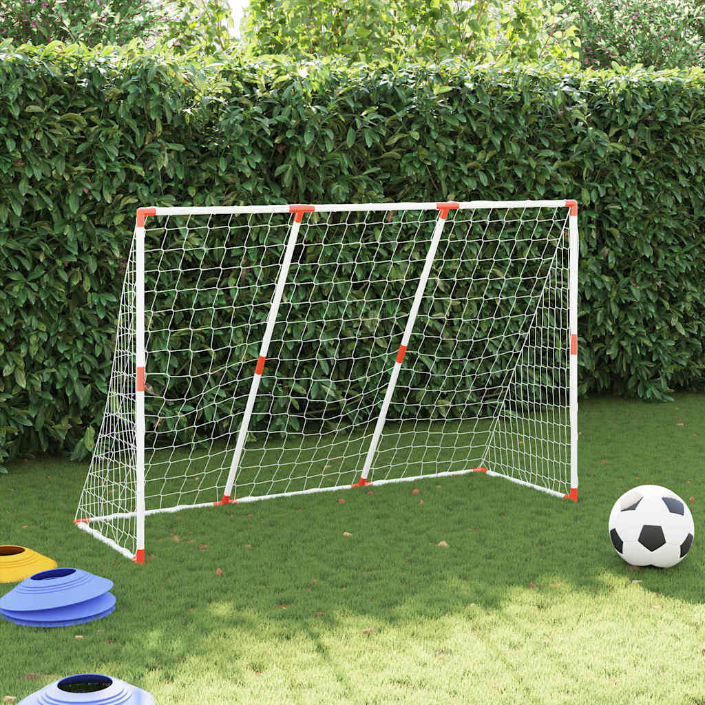 vidaXL Kids'Football Goal with Balls 2-in-1 White 184x64x124 cm