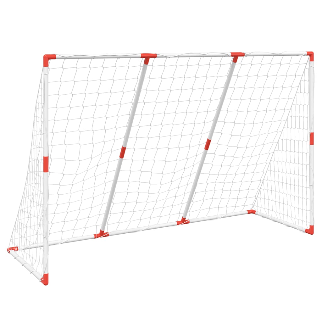 vidaXL Kids'Football Goal with Balls 2-in-1 White 184x64x124 cm