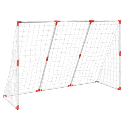 vidaXL Kids'Football Goal with Balls 2-in-1 White 184x64x124 cm