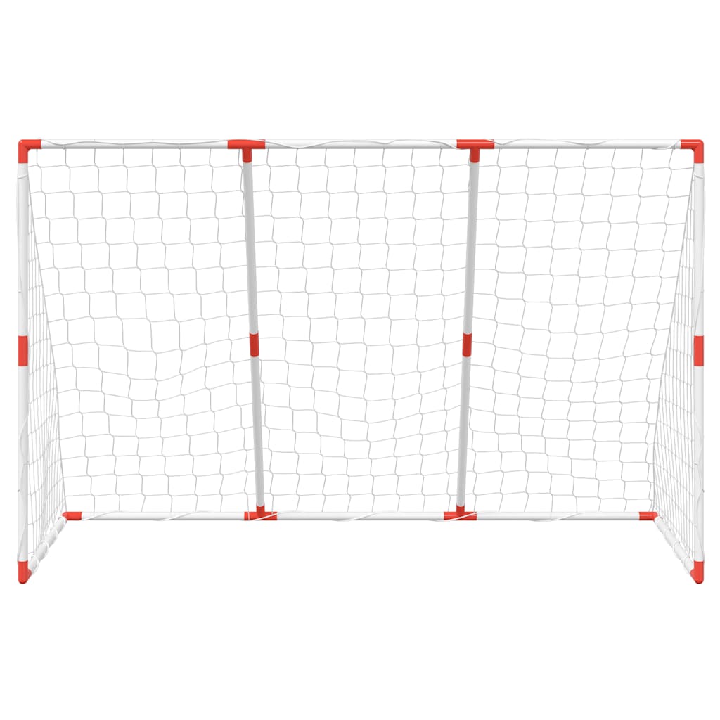 vidaXL Kids'Football Goal with Balls 2-in-1 White 184x64x124 cm