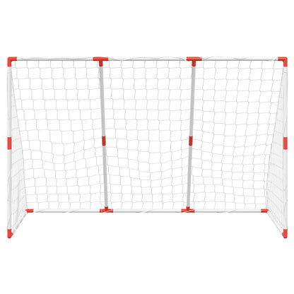 vidaXL Kids'Football Goal with Balls 2-in-1 White 184x64x124 cm