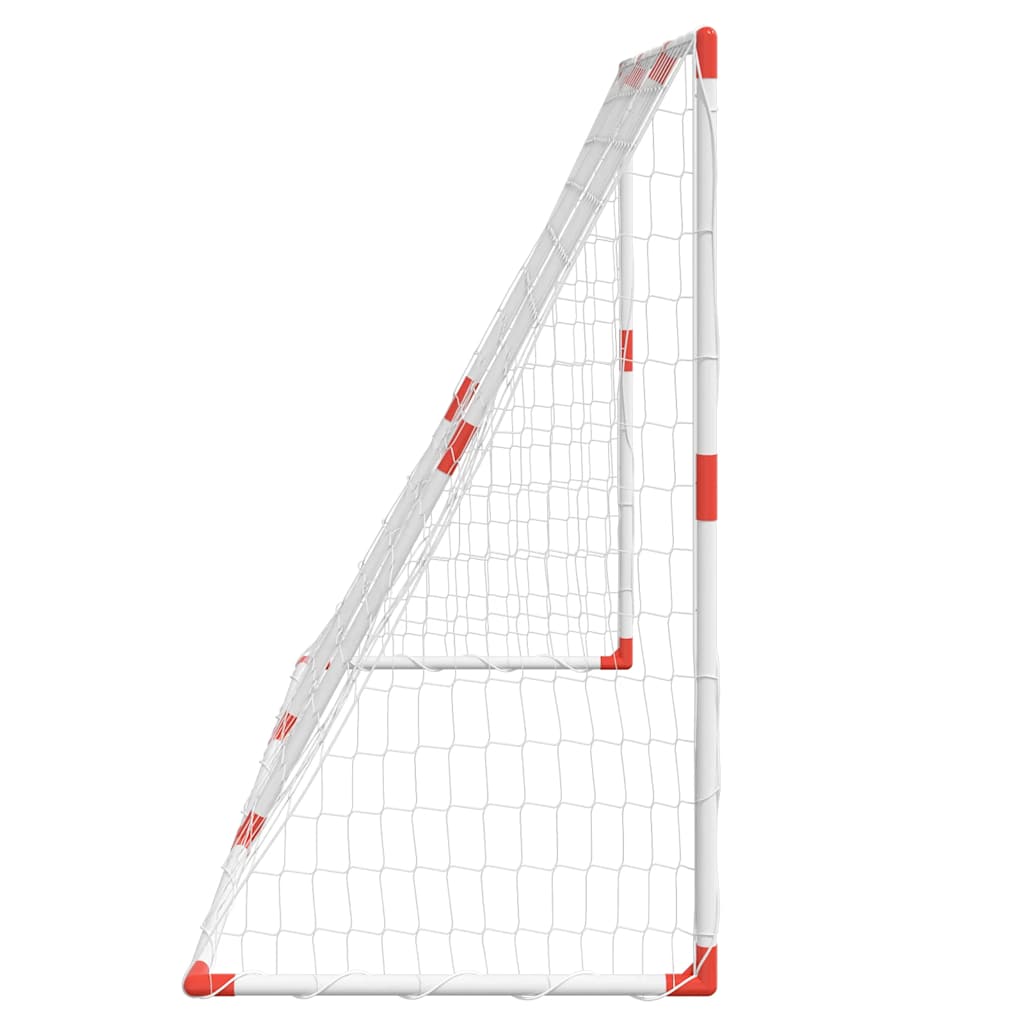 vidaXL Kids'Football Goal with Balls 2-in-1 White 184x64x124 cm