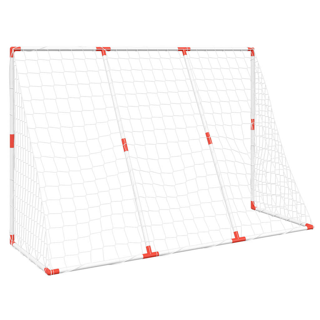 vidaXL Kids'Football Goal with Balls 2-in-1 White 184x64x124 cm