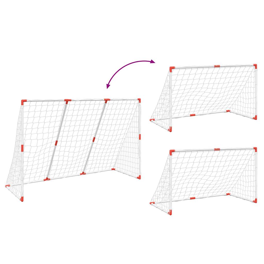 vidaXL Kids'Football Goal with Balls 2-in-1 White 184x64x124 cm