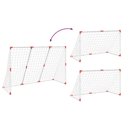 vidaXL Kids'Football Goal with Balls 2-in-1 White 184x64x124 cm