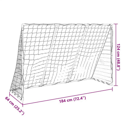 vidaXL Kids'Football Goal with Balls 2-in-1 White 184x64x124 cm