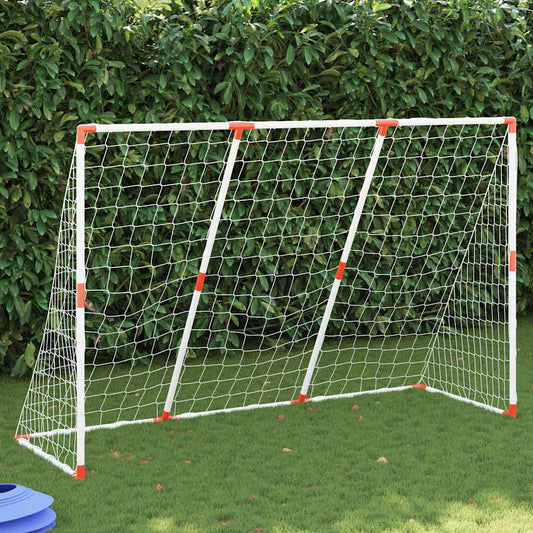 vidaXL Kids'Football Goal with Balls 2-in-1 White 184x64x124 cm