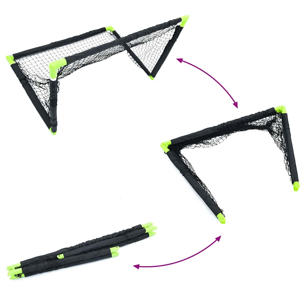 vidaXL Kids'Football Goal Foldable Black 90x64x64 cm