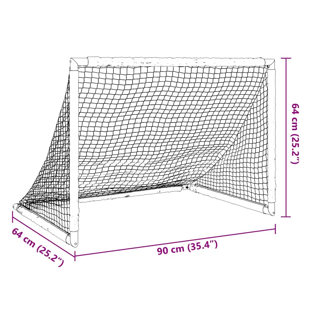 vidaXL Kids'Football Goal Foldable Black 90x64x64 cm