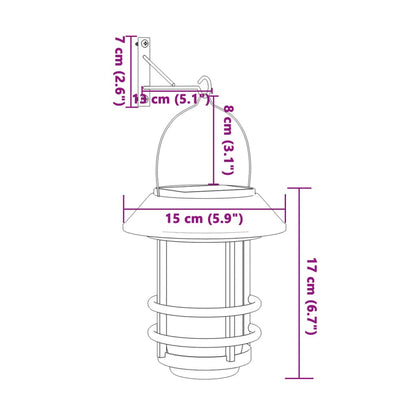 vidaXL Solar Outdoor Wall Lanterns 4 pcs Warm White Flickering Flame