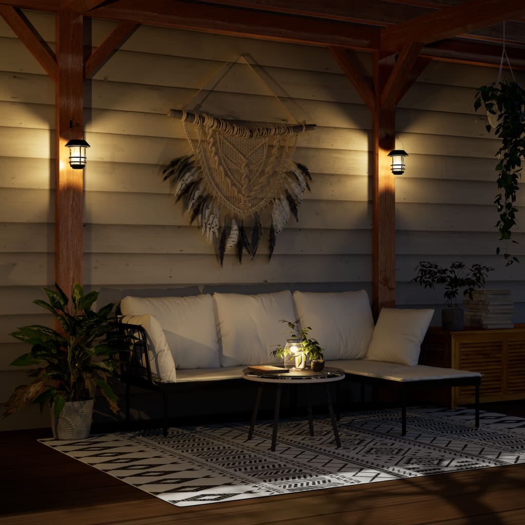 vidaXL Solar Outdoor Wall Lanterns 4 pcs Warm White Flickering Flame