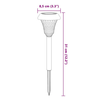 vidaXL Solar Pathway Lights with Ground Spikes 12 pcs White
