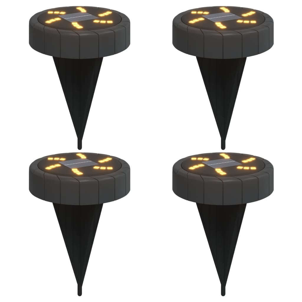 vidaXL Solar Ground Lights with Ground Spikes Outdoor 4 pcs Warm White