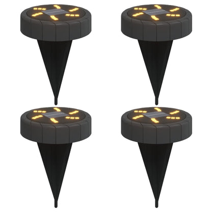 vidaXL Solar Ground Lights with Ground Spikes Outdoor 4 pcs Warm White