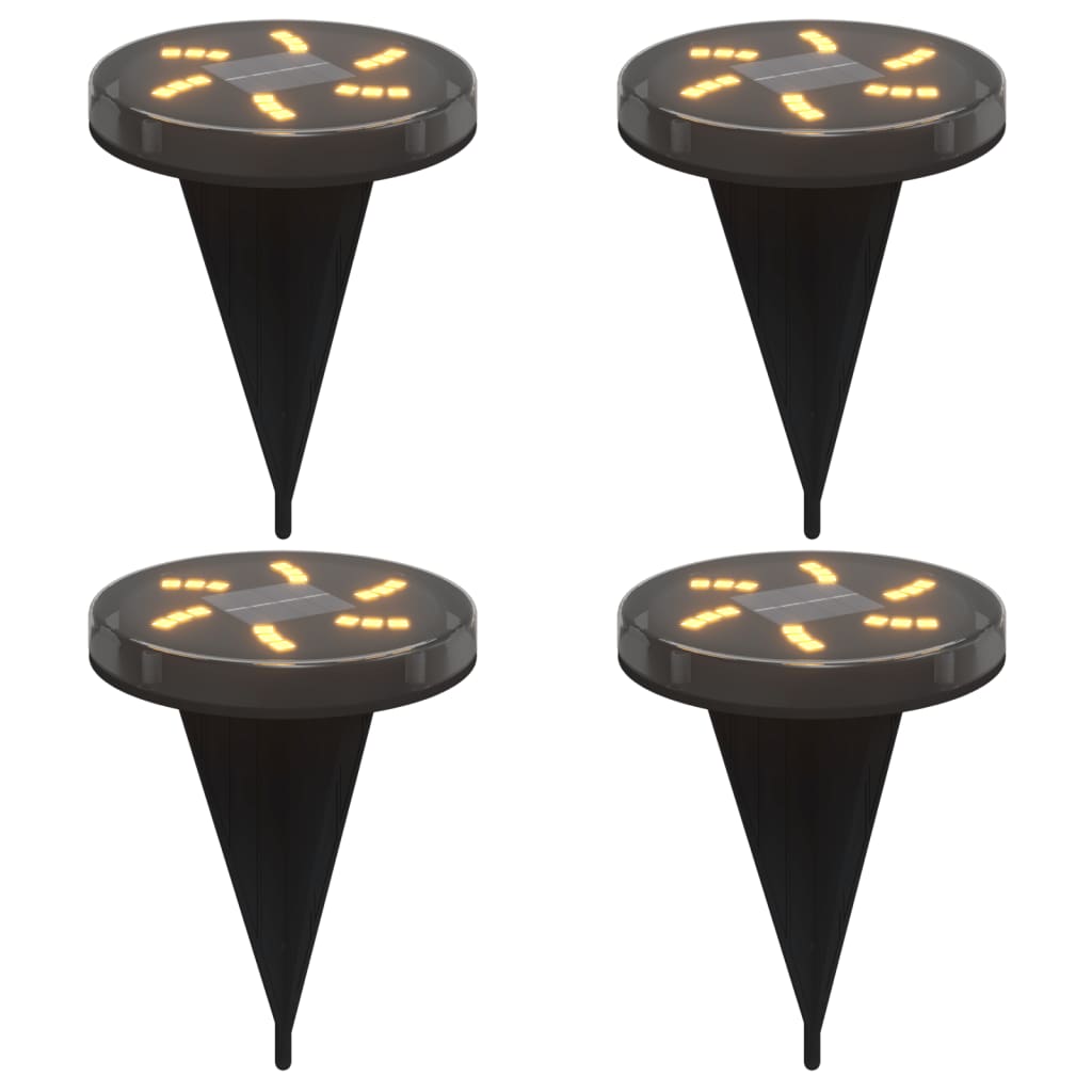 vidaXL Solar Ground Lights with Ground Spikes Outdoor 4 pcs Warm White