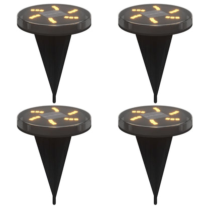 vidaXL Solar Ground Lights with Ground Spikes Outdoor 4 pcs Warm White