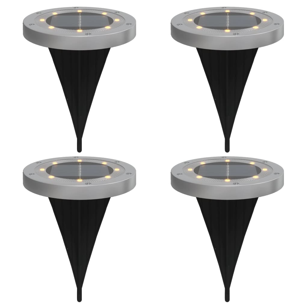 vidaXL Solar Ground Lights with Ground Spikes Outdoor 4 pcs Warm White