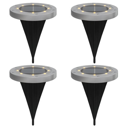 vidaXL Solar Ground Lights with Ground Spikes Outdoor 4 pcs Warm White