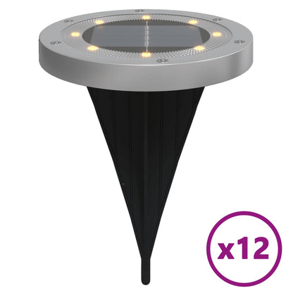 vidaXL Solar Ground Lights with Ground Spikes Outdoor 12 pcs Warm White