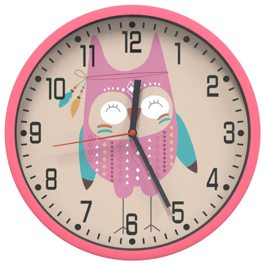 vidaXL Wall Clock Pink Ø25,5 cm Polystyrene and Glass