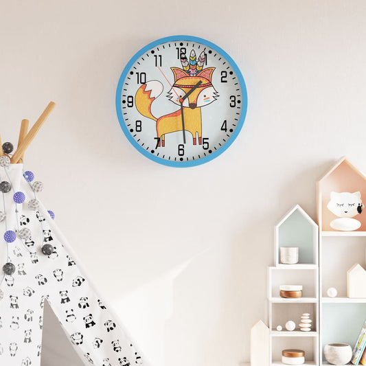 vidaXL Wall Clock Blue Ø25,5 cm Polystyrene and Glass