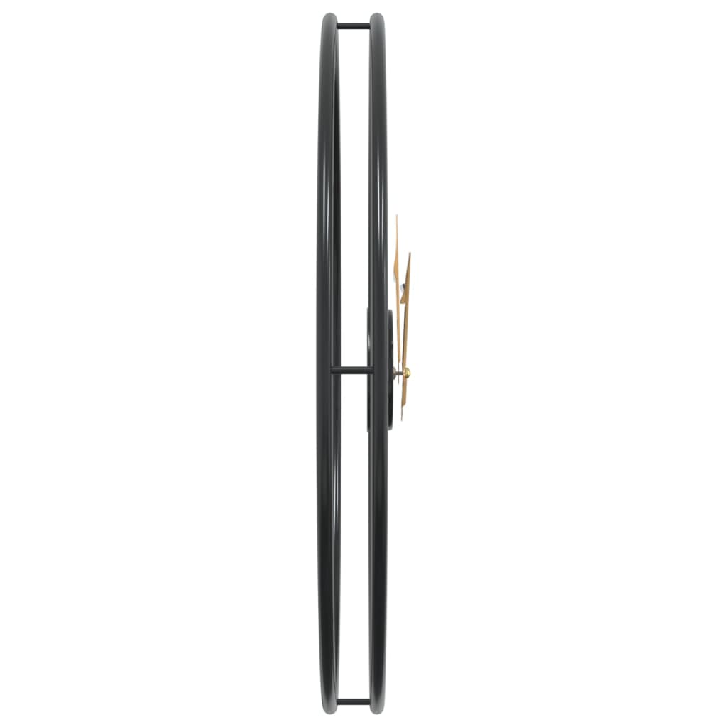 vidaXL Wall Clock Black Ø50 cm Iron