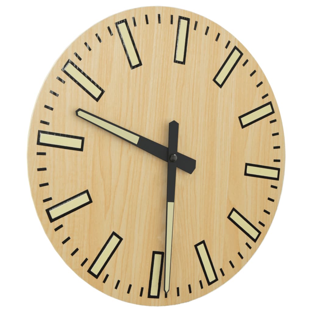 vidaXL Wall Clock with Luminous Scales and Pointers Yellow Ø30 cm