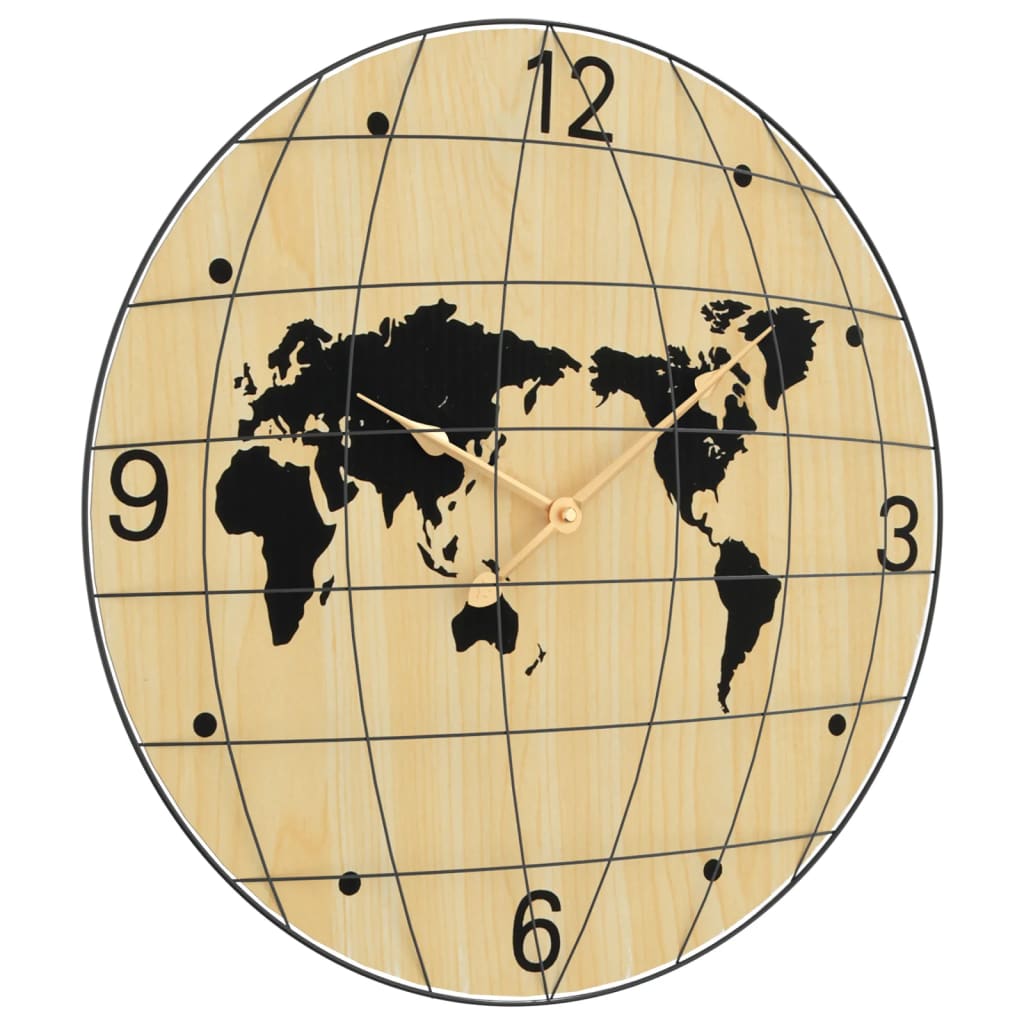 vidaXL Wall Clock Yellow and Black Ø50 cm Engineered Wood