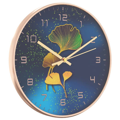 vidaXL Wall Clock Gold and Blue Ø29.5 cm Polystyrene and Glass