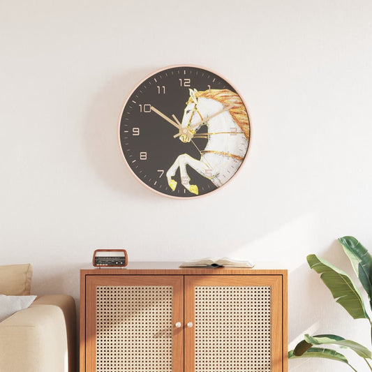 vidaXL Wall Clock Gold and White Ø29,5 cm Polystyrene and Glass