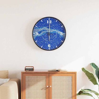 vidaXL Wall Clock with Luminous Scales and Pointers Blue Ø30 cm