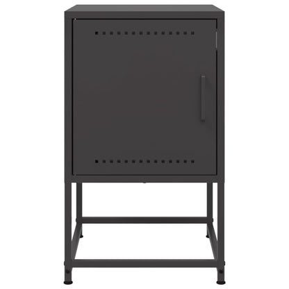 vidaXL Bedside Cabinet Black 36x39x60.5 cm Steel