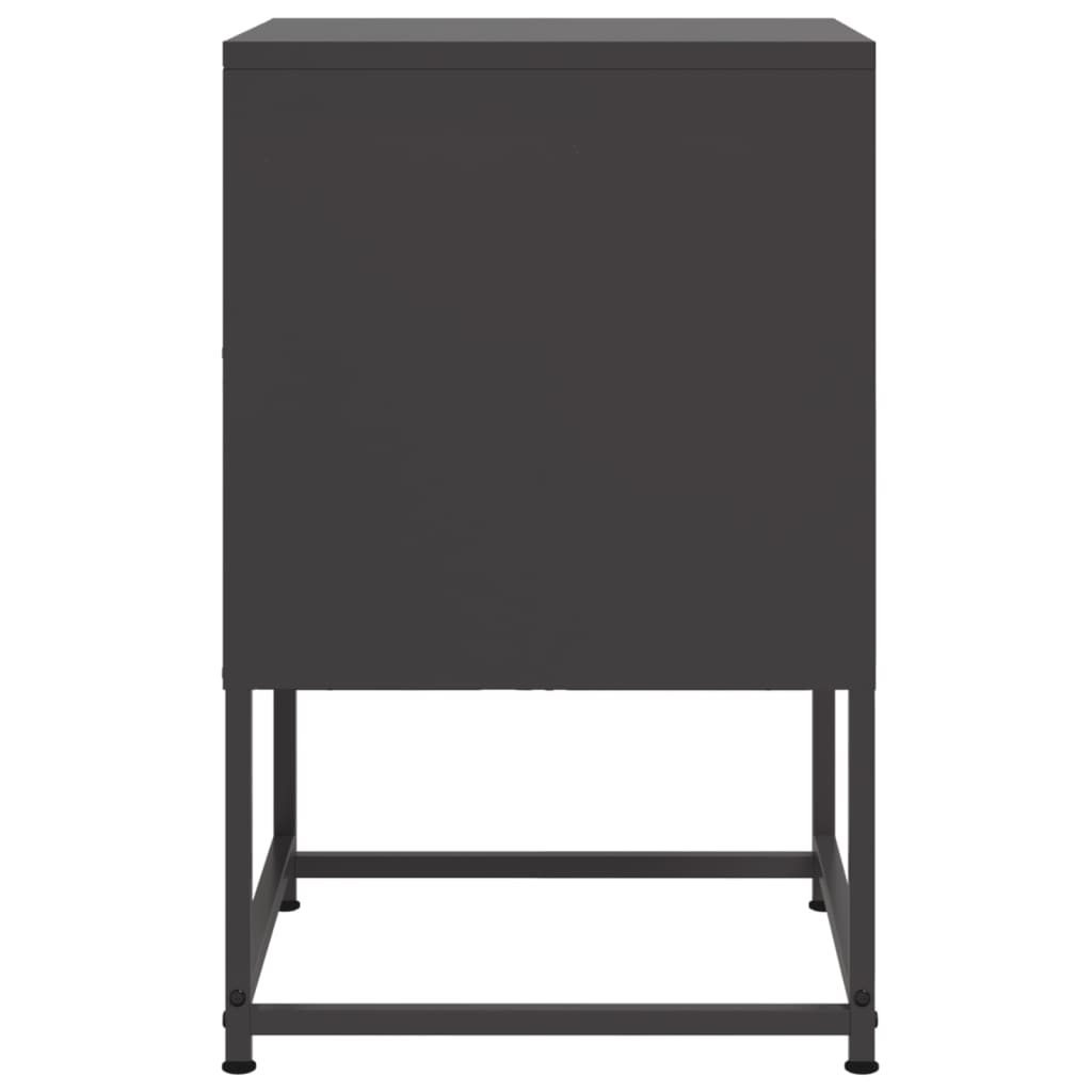 vidaXL Bedside Cabinet Black 36x39x60.5 cm Steel