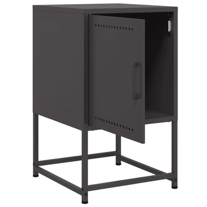 vidaXL Bedside Cabinet Black 36x39x60.5 cm Steel