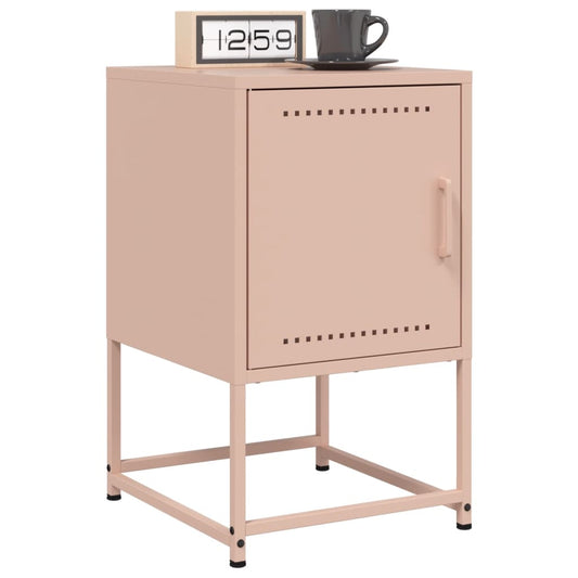 vidaXL Bedside Cabinets 2 pcs Pink 36x39x60.5 cm Steel
