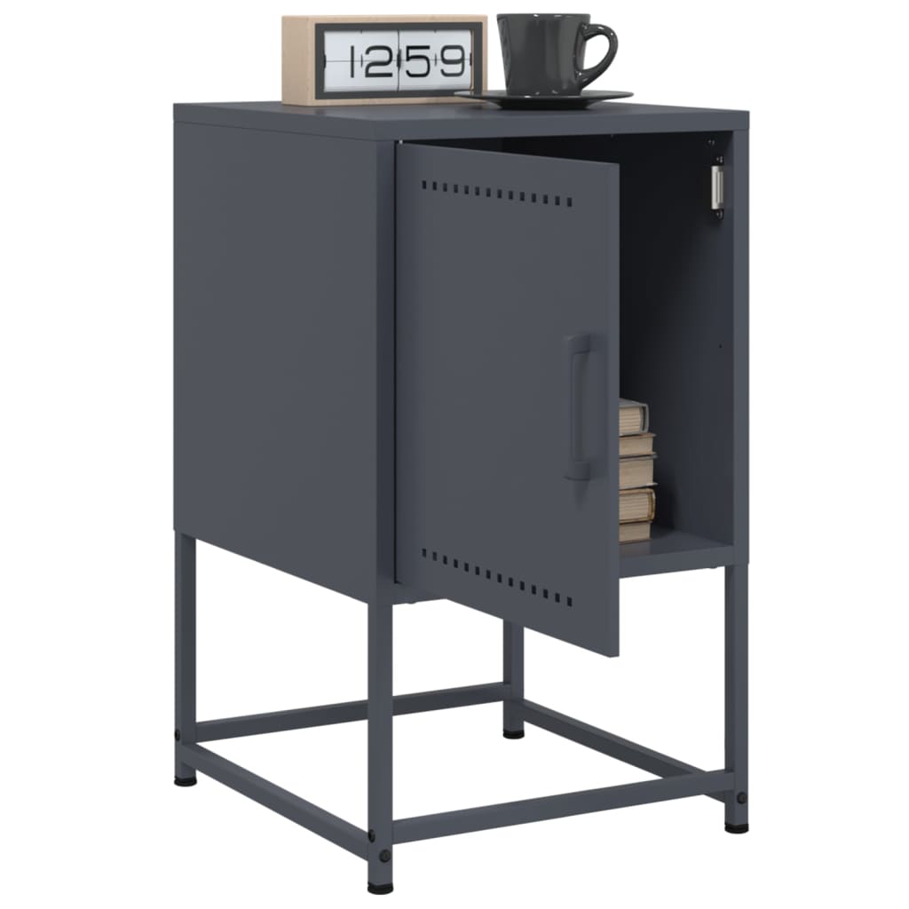 vidaXL Bedside Cabinets 2 pcs Anthracite 36x39x60.5 cm Steel