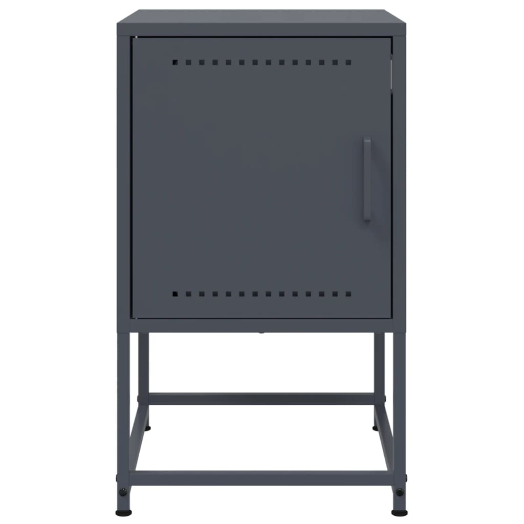vidaXL Bedside Cabinets 2 pcs Anthracite 36x39x60.5 cm Steel