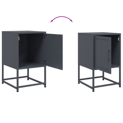 vidaXL Bedside Cabinets 2 pcs Anthracite 36x39x60.5 cm Steel