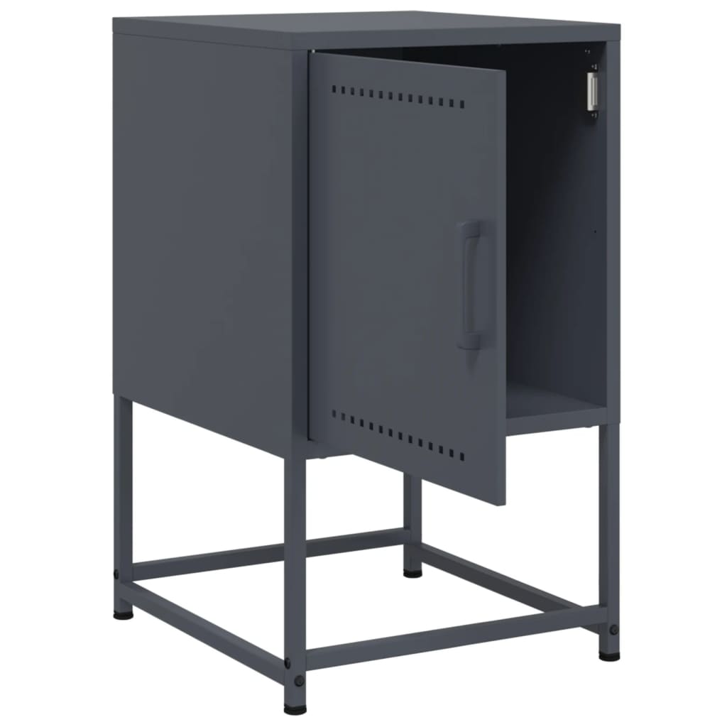 vidaXL Bedside Cabinets 2 pcs Anthracite 36x39x60.5 cm Steel