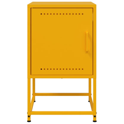 vidaXL Bedside Cabinet | Mustard Yellow | Steel | Medium | Bedside Cabinet