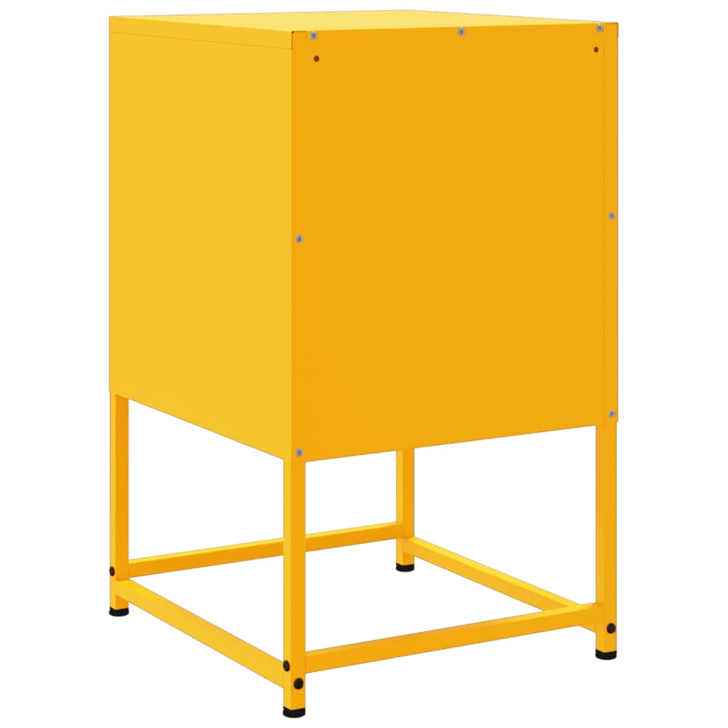 vidaXL Bedside Cabinet | Mustard Yellow | Steel | Medium | Bedside Cabinet