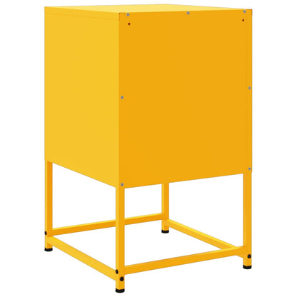 vidaXL Bedside Cabinet | Mustard Yellow | Steel | Medium | Bedside Cabinet