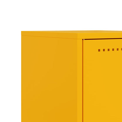 vidaXL Bedside Cabinet | Mustard Yellow | Steel | Medium | Bedside Cabinet